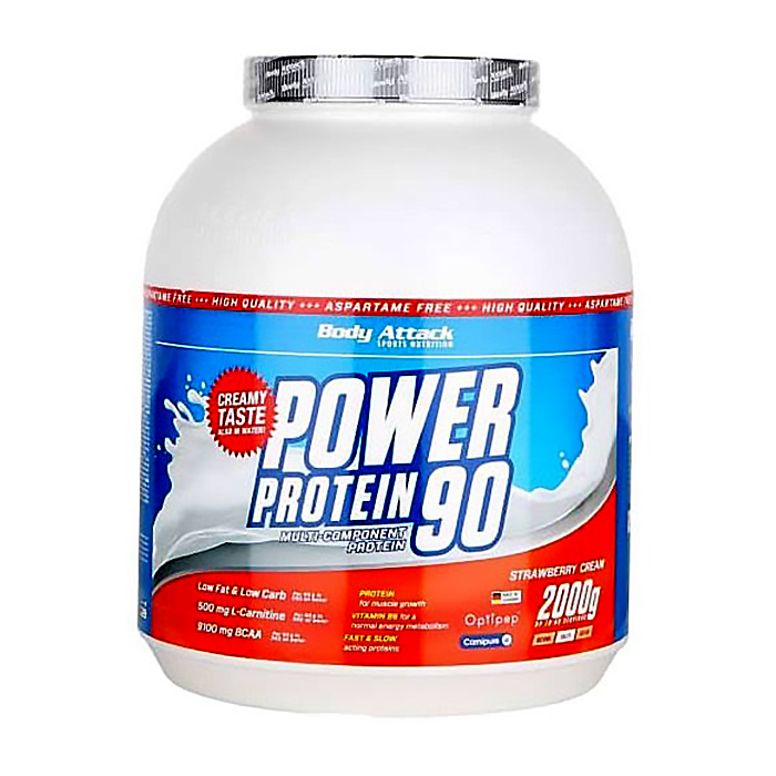 پودر پروتئین پاور 90 2000 گرمی  (توت فرنگی - شکلات سفید)